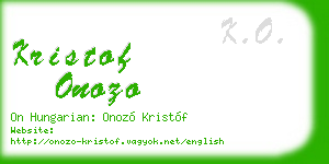 kristof onozo business card