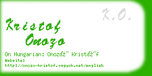 kristof onozo business card